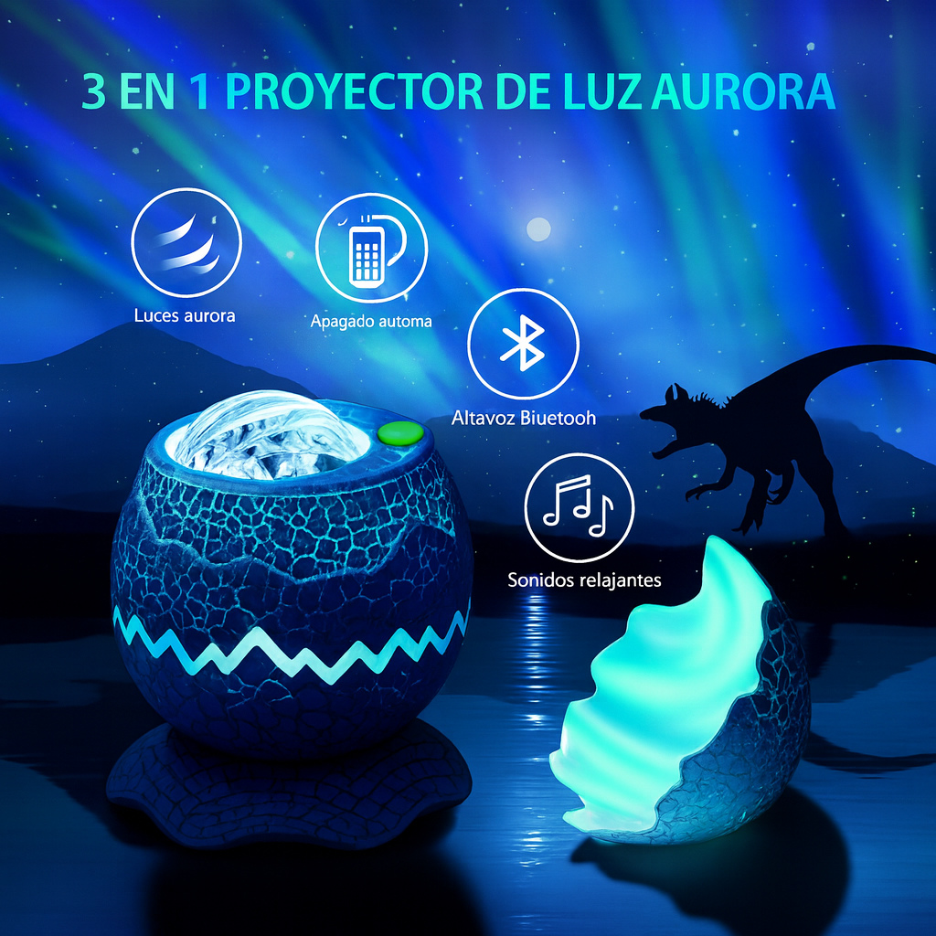 Proyector de galaxia con diseño de huevo dinosaurio